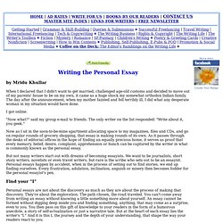Writing the Personal Essay