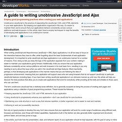 A guide to writing unobtrusive JavaScript and Ajax