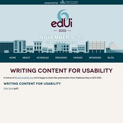 Writing Content for Usability