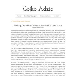 Writing “As a User” does not make it a user story