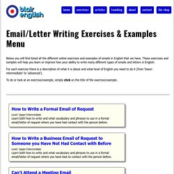Email/Letter Writing & Vocabulary Exercises