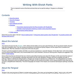 Writing With Elvish Fonts