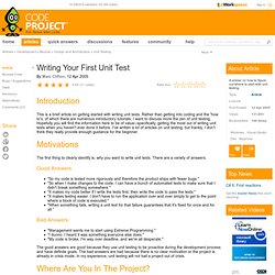 Writing Your First Unit Test
