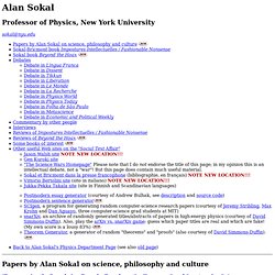 Alan Sokal Articles on the "Social Text" Affair