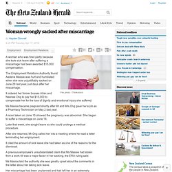 Woman wrongly sacked after miscarriage