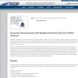 WSJF « Scaled Agile Framework