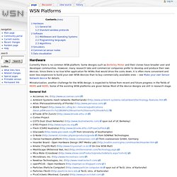WSN Platforms - WSN