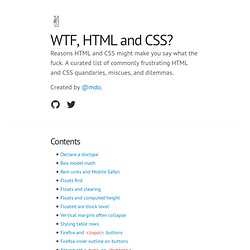 WTF, HTML and CSS?