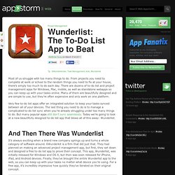 Wunderlist: The To-Do List App to Beat