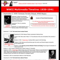 WWII Multimedia Timeline: 1939-1941