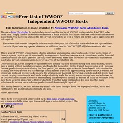 WWOOF Independent WWOOF Hosts Free list