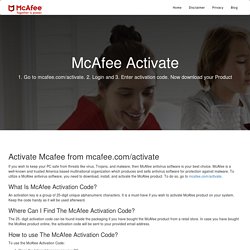 McAfee.com/Activate - Enter your code - www.mcafee.com/activate