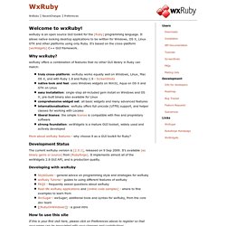 WxRubyWiki: WxRuby