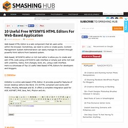 10 Useful Free WYSIWYG HTML Editors For Web-Based Application