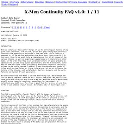 X-Men Continuity FAQ v1.0: 1 / 11