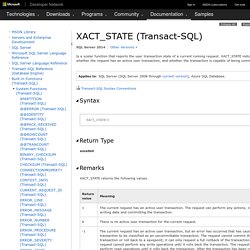 XACT_STATE (Transact-SQL)