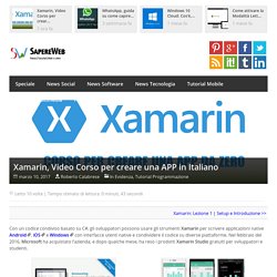 Xamarin, Video Corso per creare una APP in Italiano