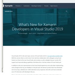 What's New for Xamarin Developers in Visual Studio 2019
