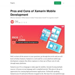 Pros and Cons of Xamarin Mobile Development - Fluper’s