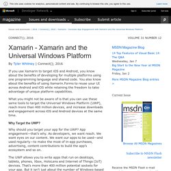 Xamarin - Xamarin and the Universal Windows Platform