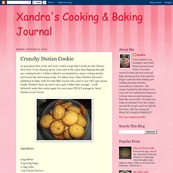 Xandra's Cooking & Baking Journal: Crunchy Durian Cookie