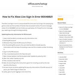 How to Fix Xbox Live Sign in Error 80048821