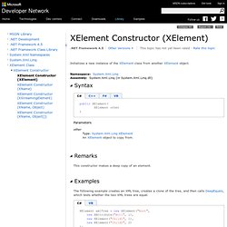 XElement Constructor (XElement) (System.Xml.Linq)