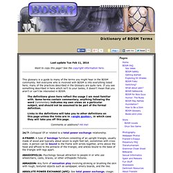 BDSM Glossary