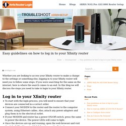 easy guideline for xfinity router login
