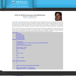 HTML to XHTML Conversion with SGMLReader