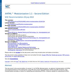 XHTML™ Modularization 1.1 - Second Edition