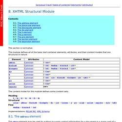 XHTML 2.0 - XHTML Structural Module