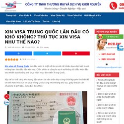 Xin visa Trung Quốc lần đầu có khó không? Thủ tục xin visa như thế nào?