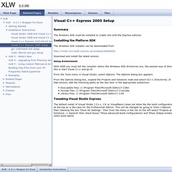 XLW: Visual C++ (Express) 2005 Setup about SDK 7.1