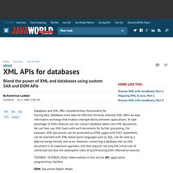 XML APIs for databases