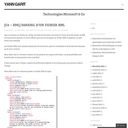 [C# – XML] Parsing d’un fichier XML « Yann GARIT