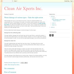 Clean Air Xperts Inc.: Water damage of various types - Take the right action
