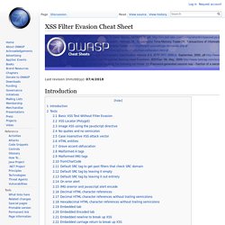 XSS Filter Evasion Cheat Sheet