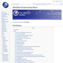 XSS Filter Evasion Cheat Sheet