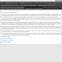 The Tips and Tricks to a Technical Interview