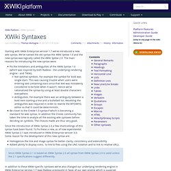 Syntaxes (Main.XWikiSyntax) - XWiki