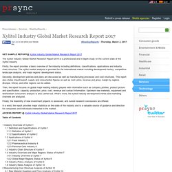 Xylitol Industry Global Market Research Report 2017