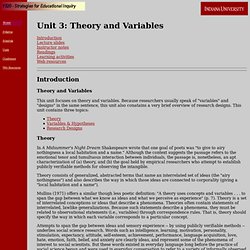 Y520 - Unit 3: Theory and Variables