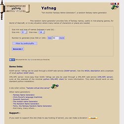 Yafnag - Fantasy Name Generator