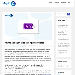 Simple Way to Manage Yahoo Mail App Passwords