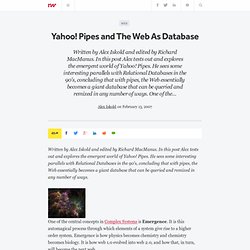 Yahoo! Pipes and The Web As Database