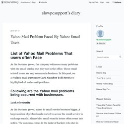 Yahoo Mail Problem Faced By Yahoo Email Users - slowpcsupport’s diary