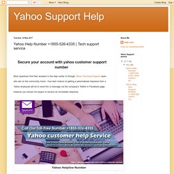 Yahoo Support Help: Yahoo Help Number +1855-526-4335