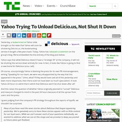 Yahoo Trying To Sell Del.icio.us, Not Shut It Down