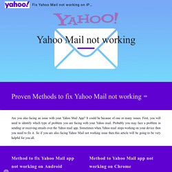 Fix Yahoo Mail not working - Proven Methods
